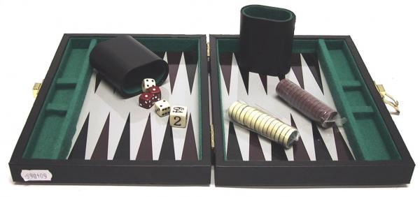 Backgammonkoffer magnetisch zwart