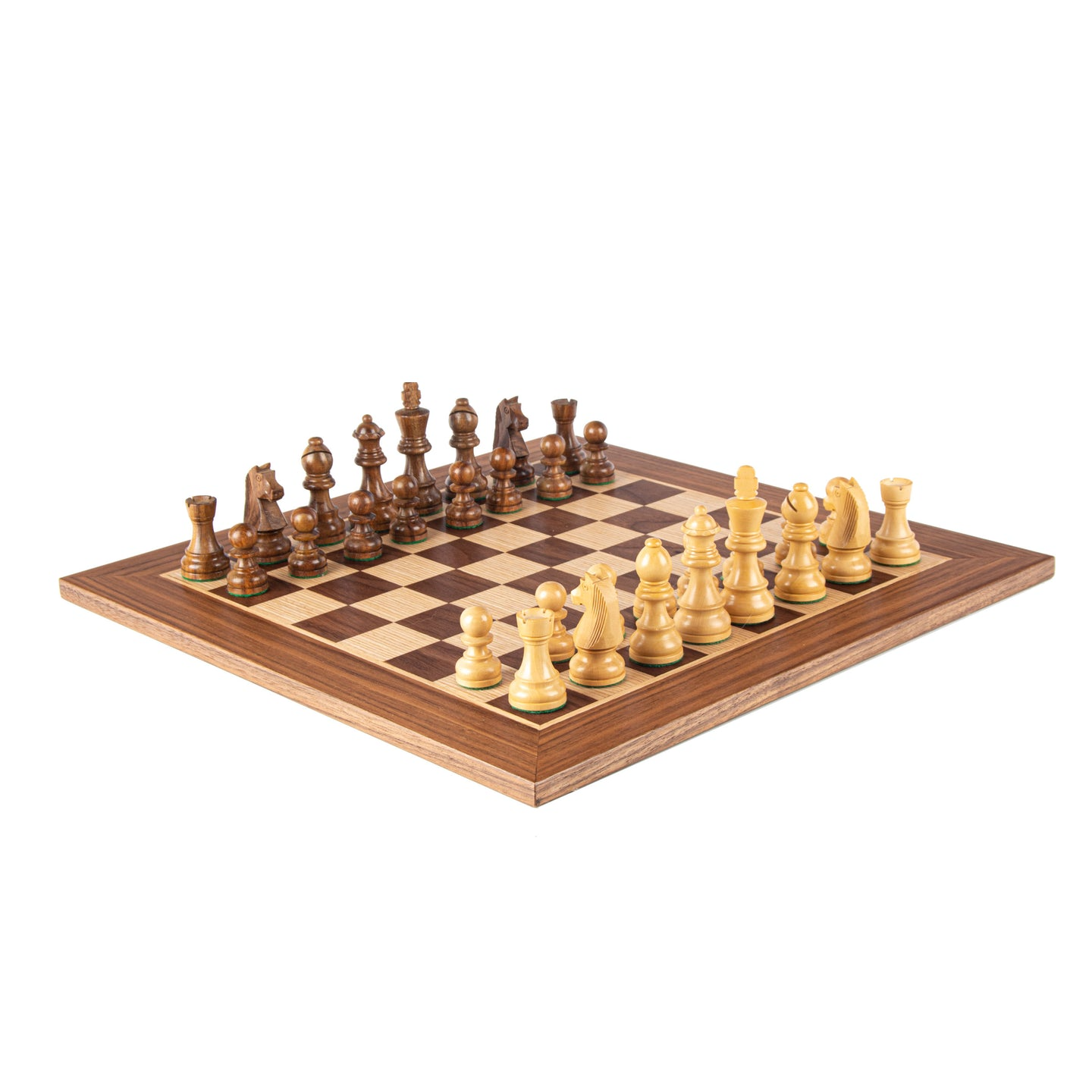 WALNUT Chess set 40x40cm (Medium) with Staunton Chessmen 7,7cm Koning