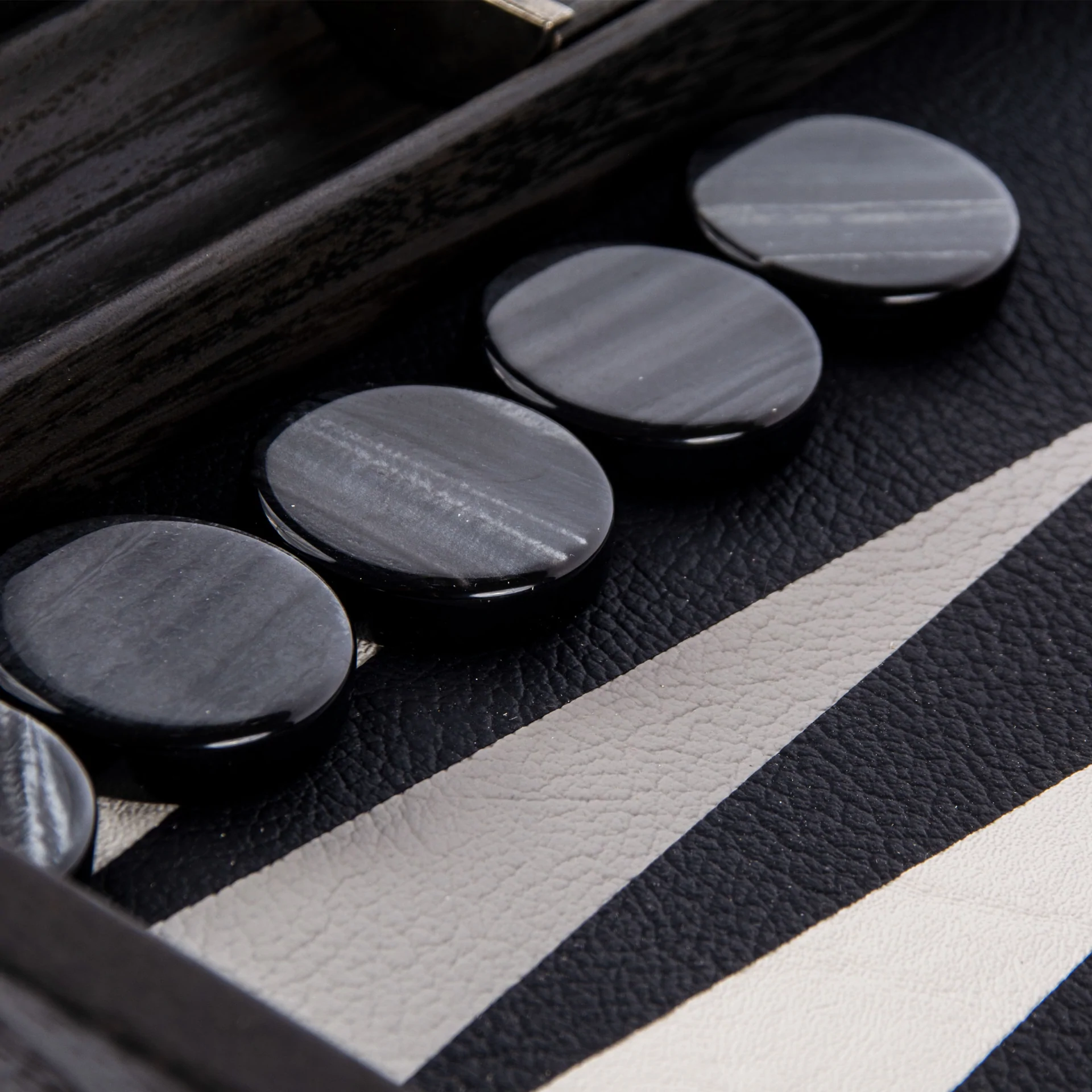 Backgammon Black Inlaid Leatherette