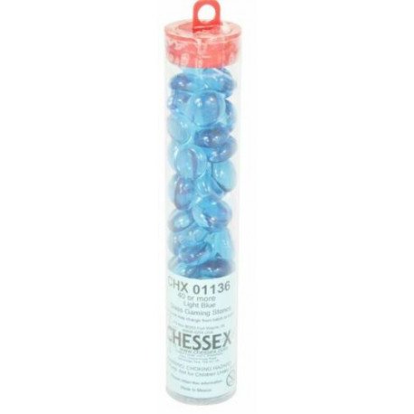 Glass Gaming Stones - Crystal Light Blue (40+)