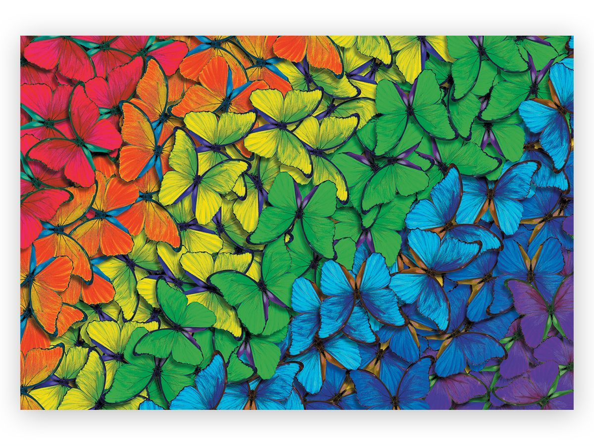 Wooden Puzzle 500 pcs - Rainbow Butterflies
