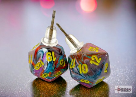 Stud Earrings Festive Mosaic Mini-Poly D20