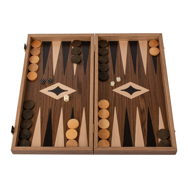 Handgemaakte backgammon-set van Amerikaans notenhout - elegant inlegwerkontwerp