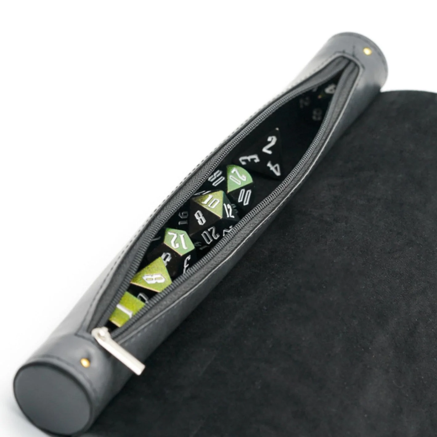Black Roll Up Leatherette Dice Mat Reprint