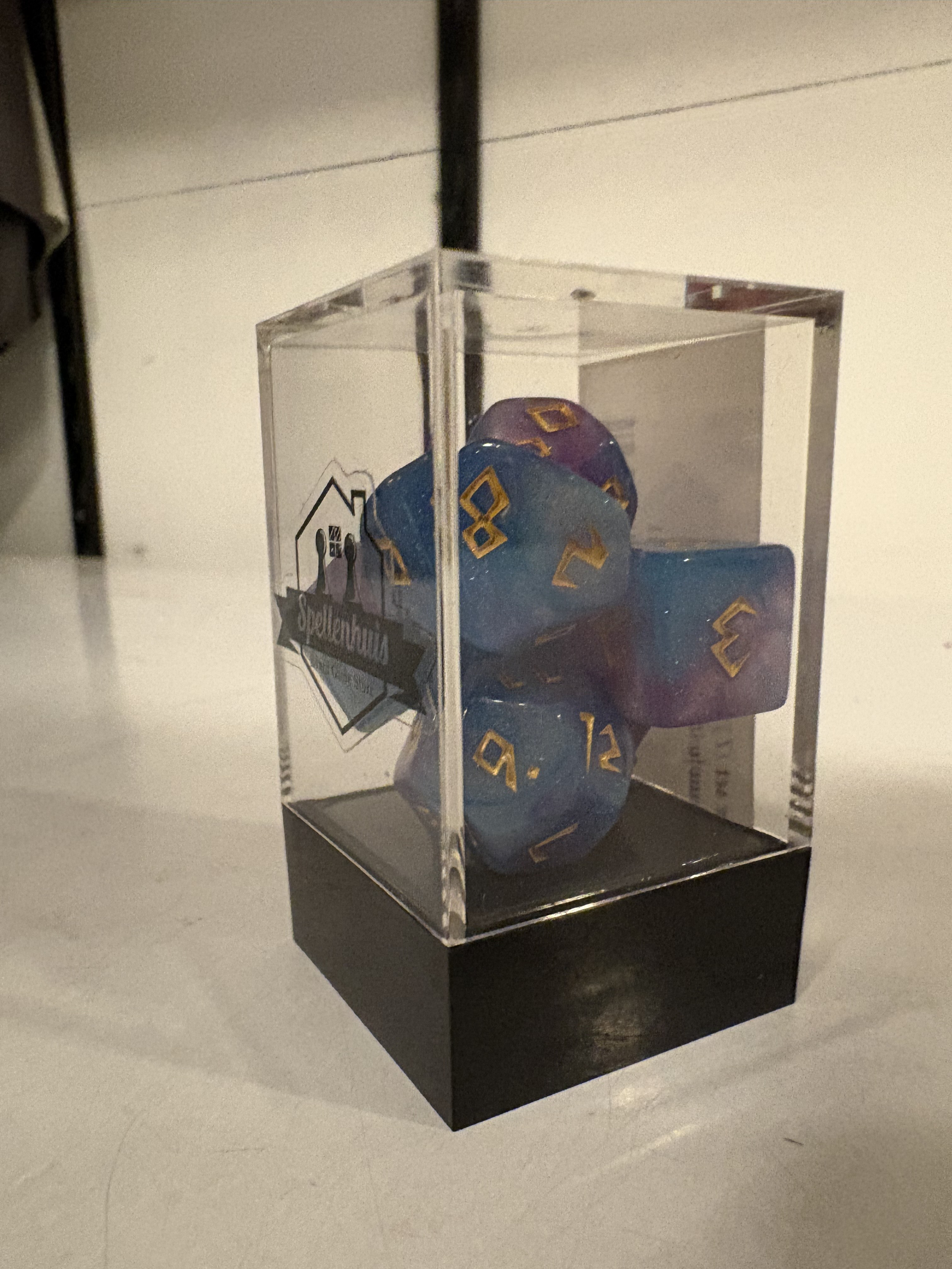  RPG Dice set (7) gemarmerd in paars/blauw/wit