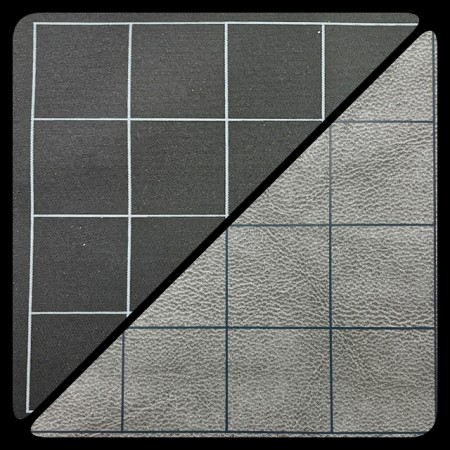 Reversible Battlemat 1 Inch Squares Zwart-Grijs