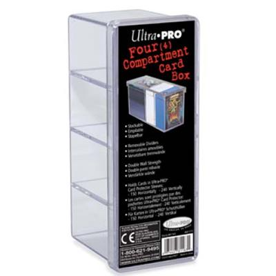 Up - 4-Compartment Card Storage Box - Clear