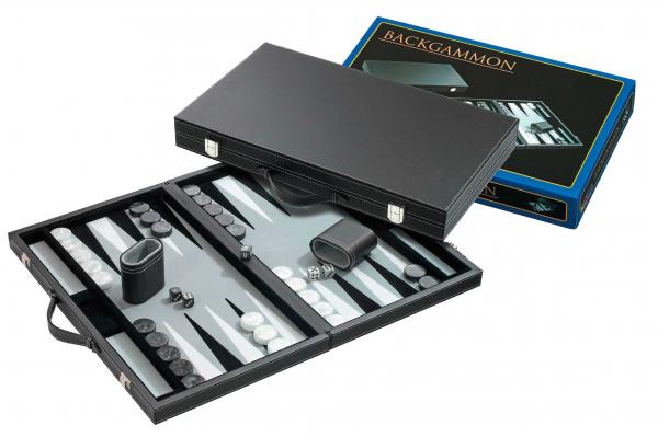 Backgammon koffer standaard medium (grijs)
