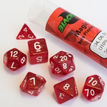 16mm Role Playing Dice Set - Magic Red (7 Dice)