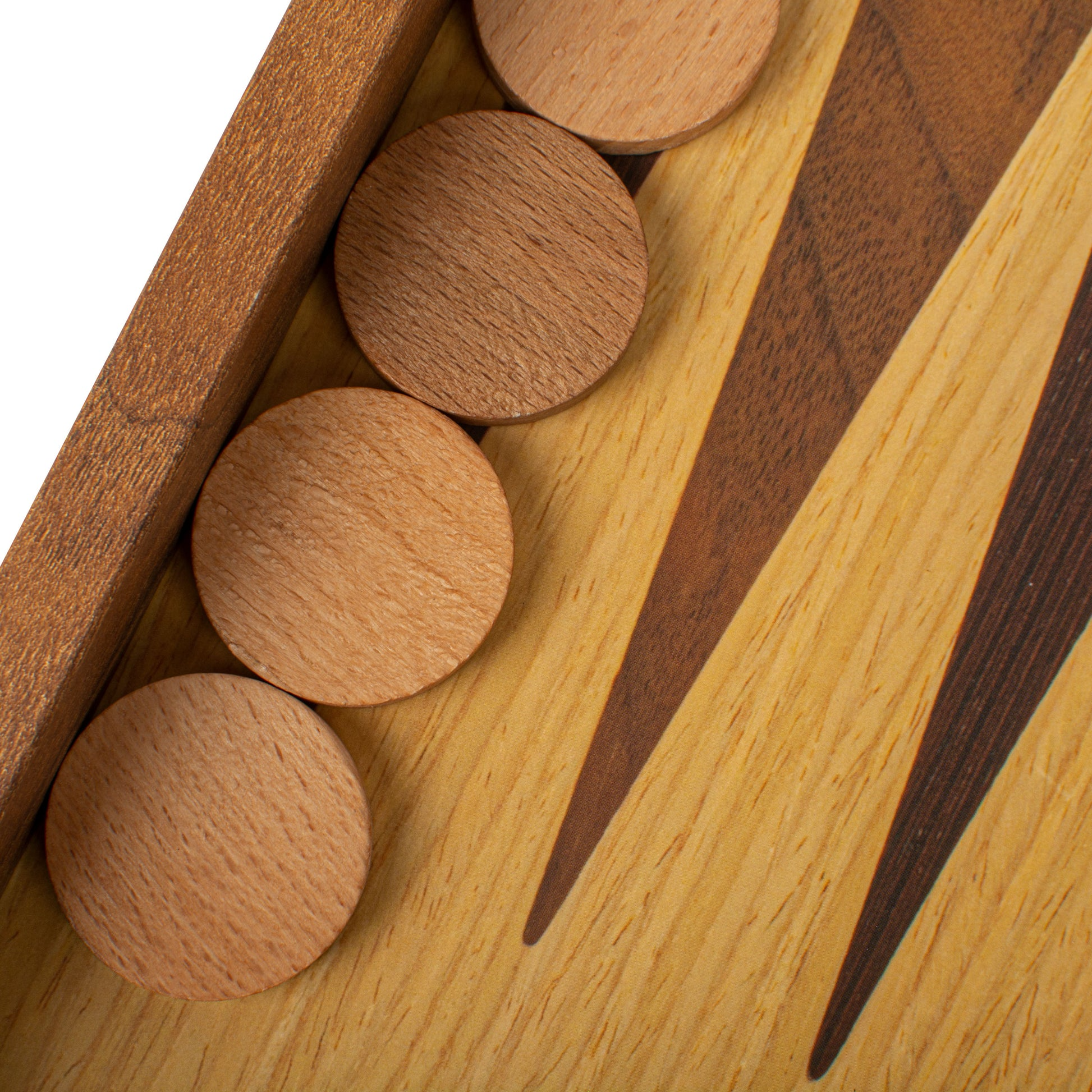 Handgemaakte replica backgammonset van eiken en walnoot