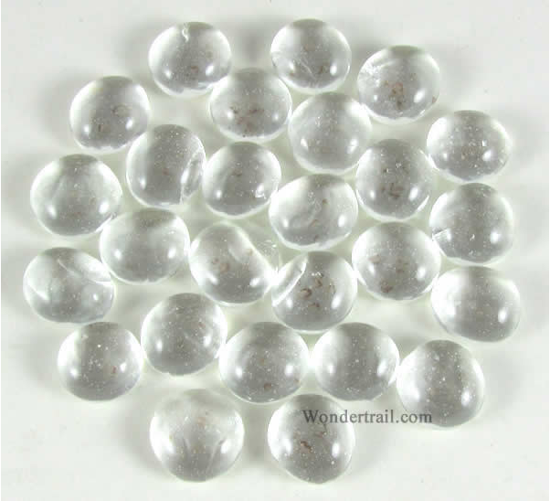 Glass Gaming Stones - Crystal Clear (40+)