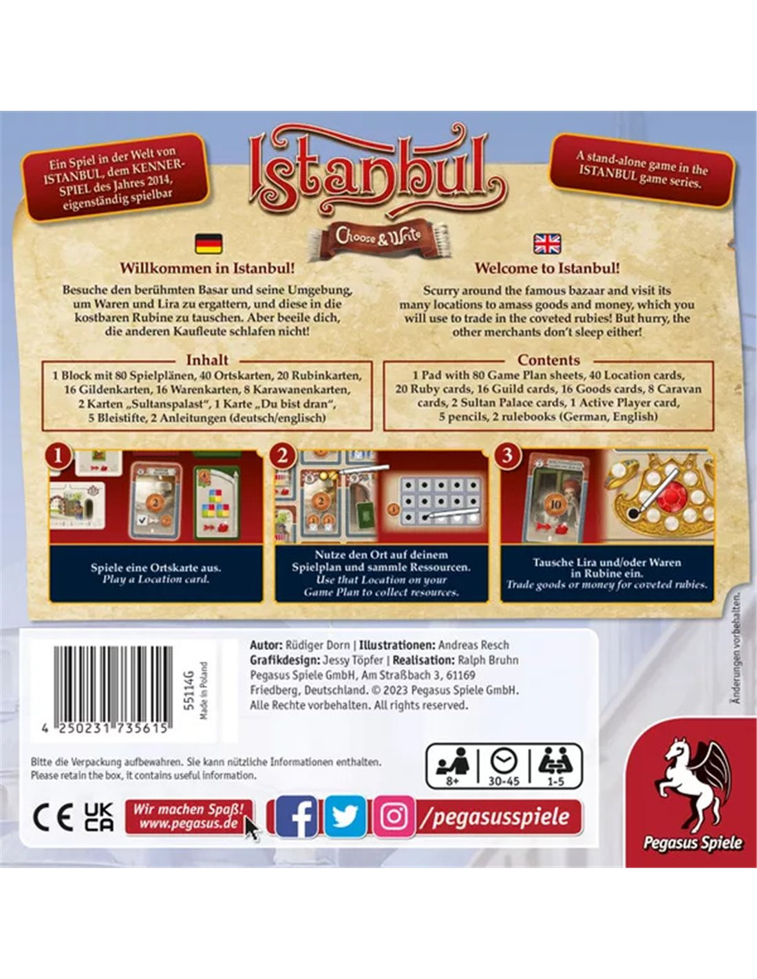 Istanbul - Choose & Write boardgame (ENG-GER)