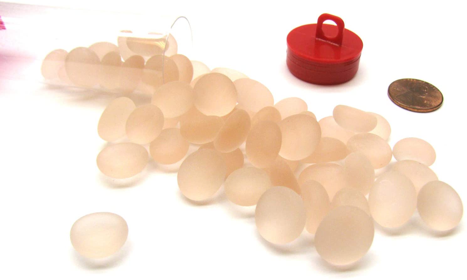 Glass Gaming Stones - Crystal Pink Frosted (40+)