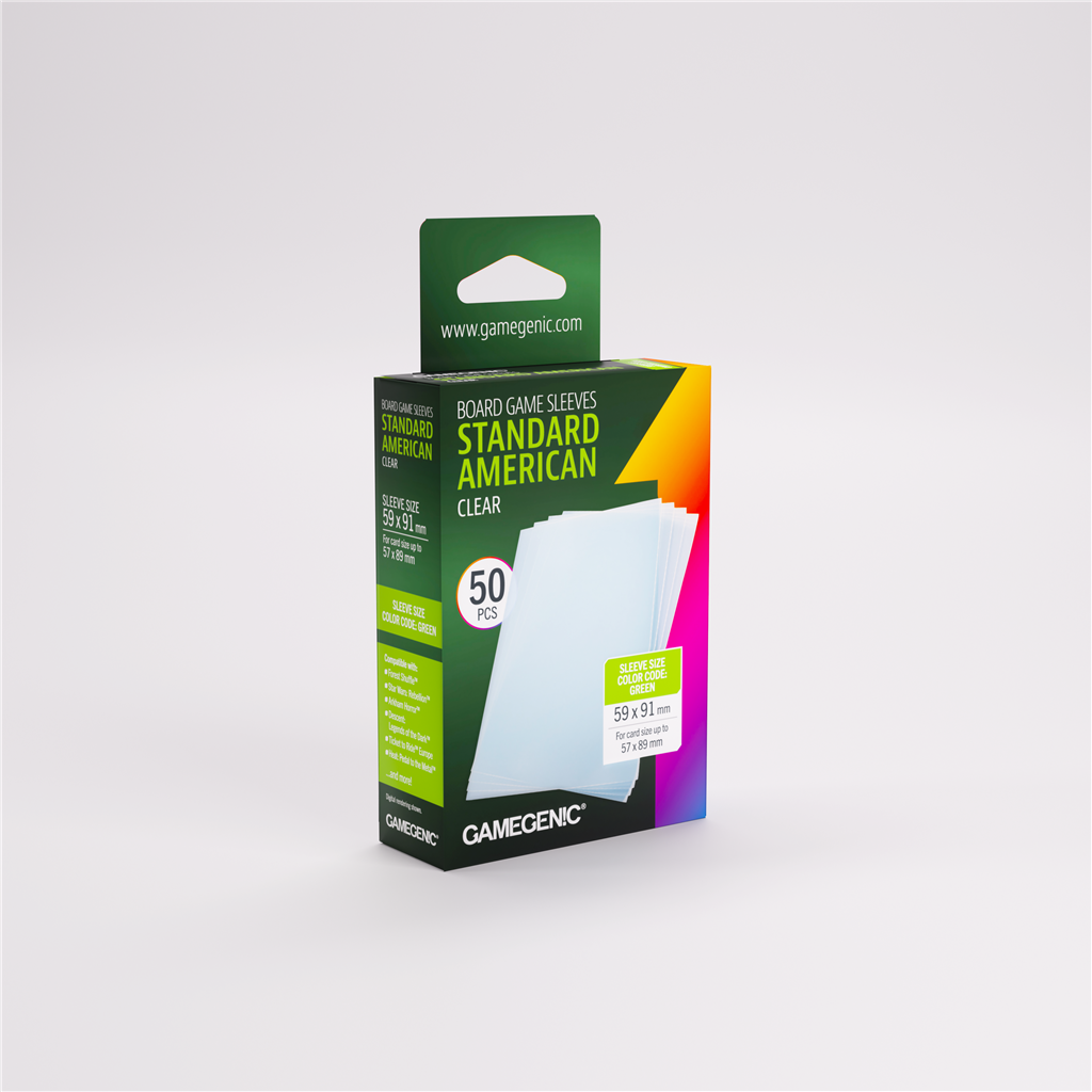 Sleeves: Prime Board Game Standard American 59x91mm (50)