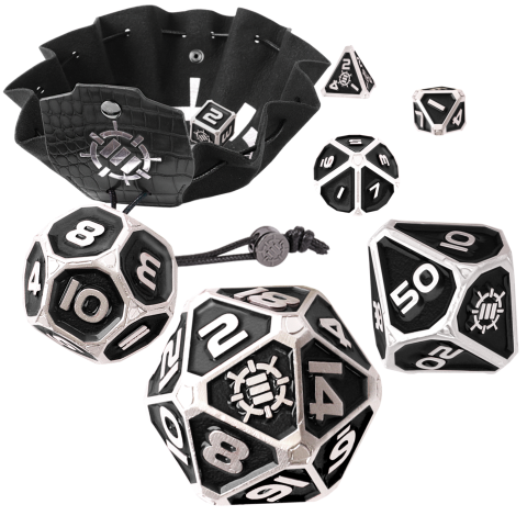 7pc Metal RPG Dice (Collector's Edition Black)