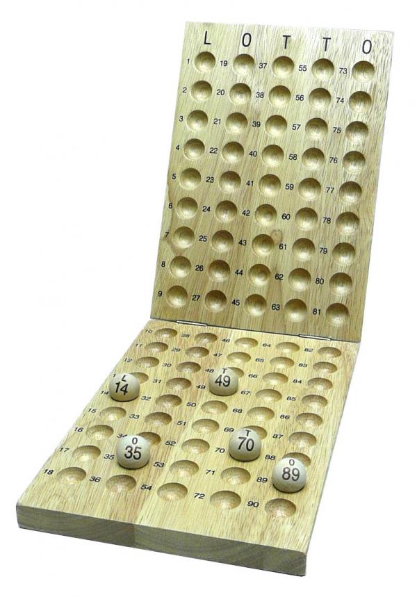 Lotto houten controlebord v.90 ballen 24mm.