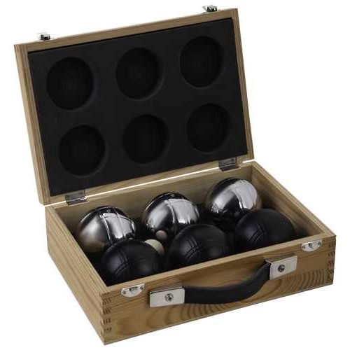 Jeu de boules-Kist 6 ballen Zilver / Zwart