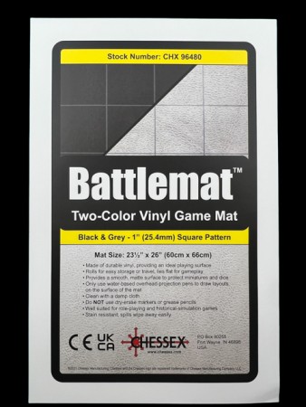 Reversible Battlemat 1 Inch Squares Zwart-Grijs