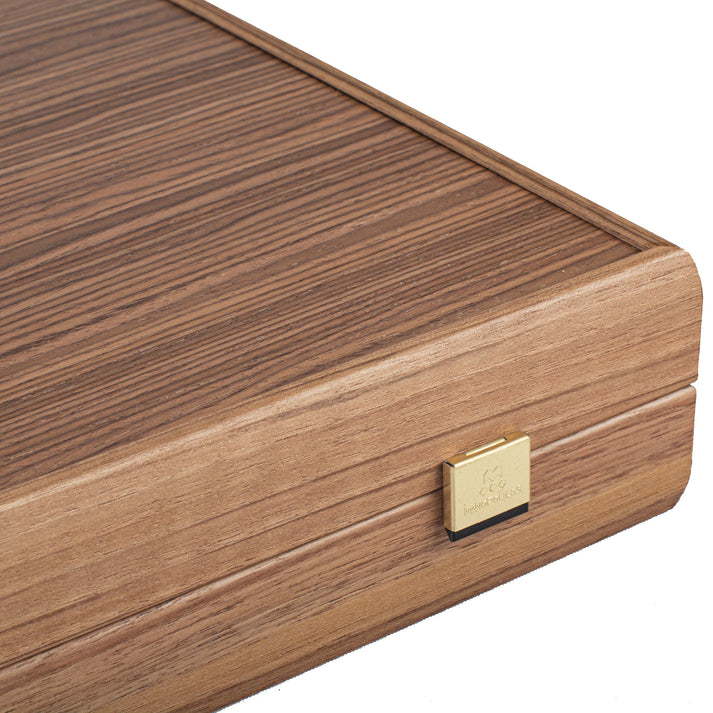 Premium handgemaakte walnoot met groene eiken backgammonset