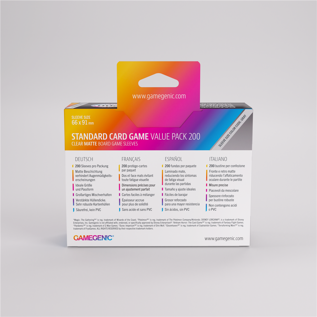 Sleeves: Matte Standard Value Pack 66x91 (200)
