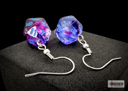 Hook Earrings Nebula Nocturnal Mini-Poly D20