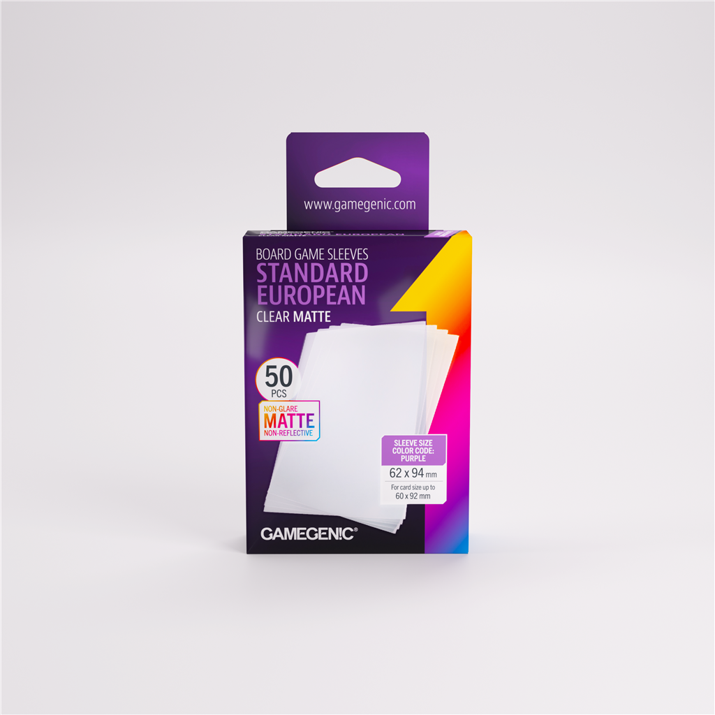 Sleeves: Matte Board Game Standard European 62x94mm (50)