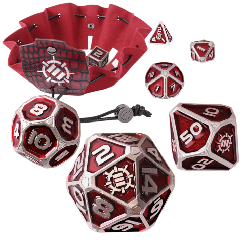 Enhance RPG Metal Dice - Red (Collector's Edition)