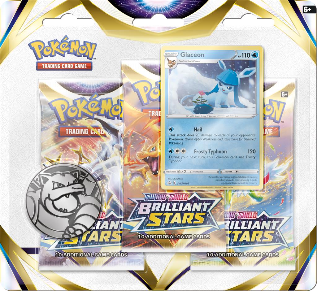 Pokemon: Sword & Shield Brilliant Stars - 3-Boosters: Glaceon
