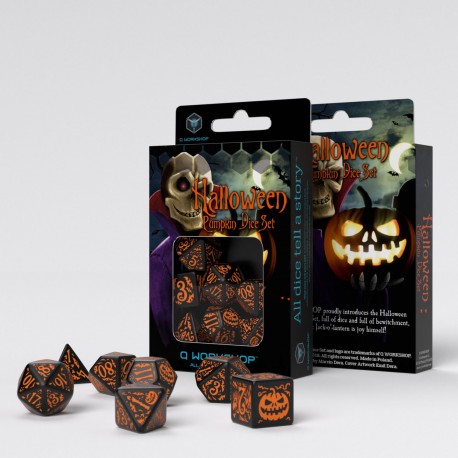 Halloween Pumpkin Black & Orange Dice Set