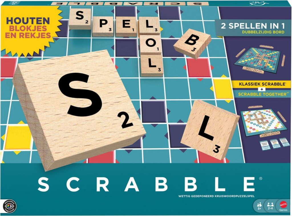 Scrabble met houtblokjes