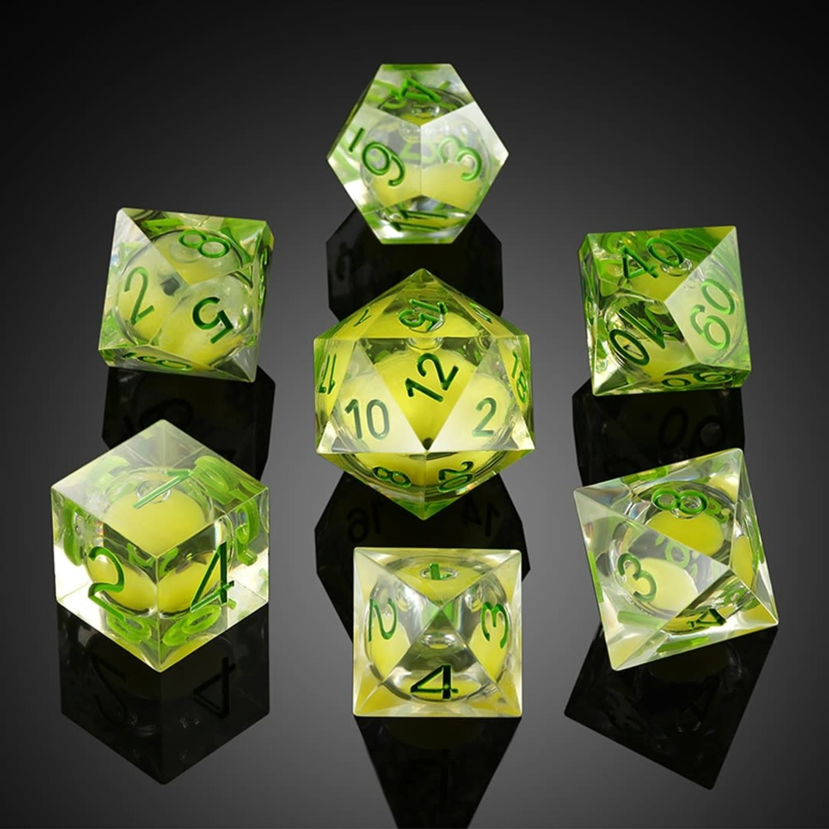 Liquid Core Dice Set - Green Lava