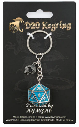 D20 Keychain Dragon charm Draconis Glow In The Dark