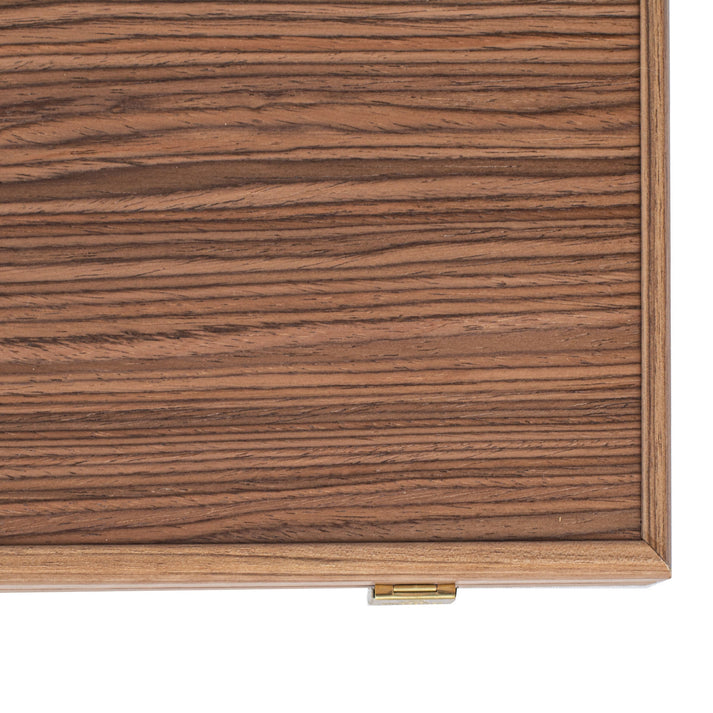 Premium handgemaakte walnoot met groene eiken backgammonset