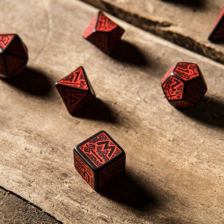 Dwarven Black & Red Dice Set (7)