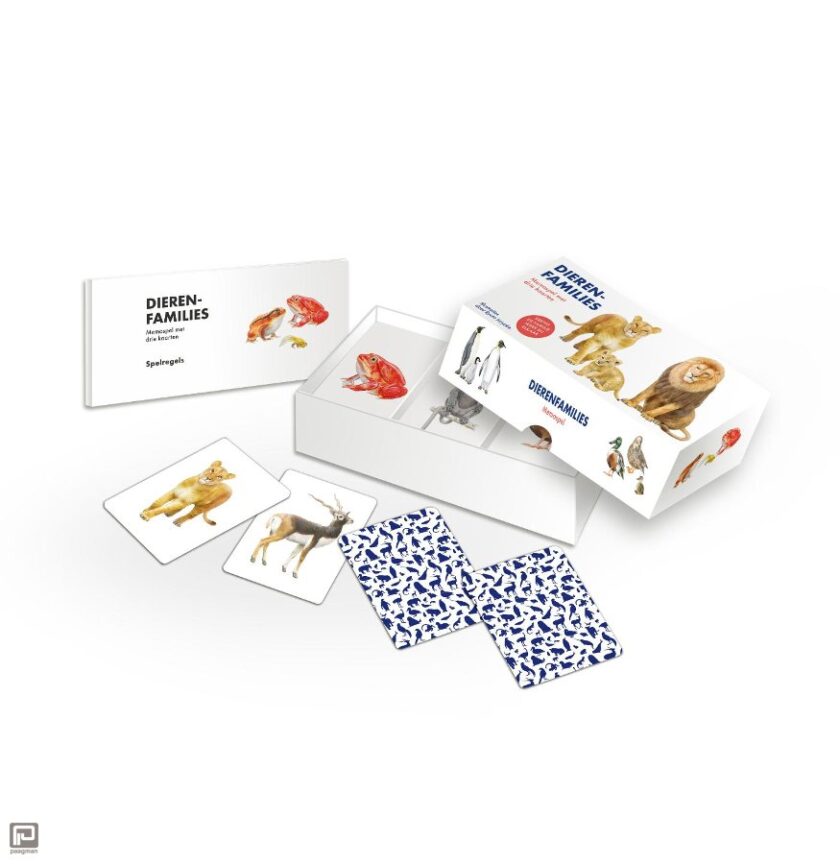 Dierenfamilies – Memospel met Drie Kaarten