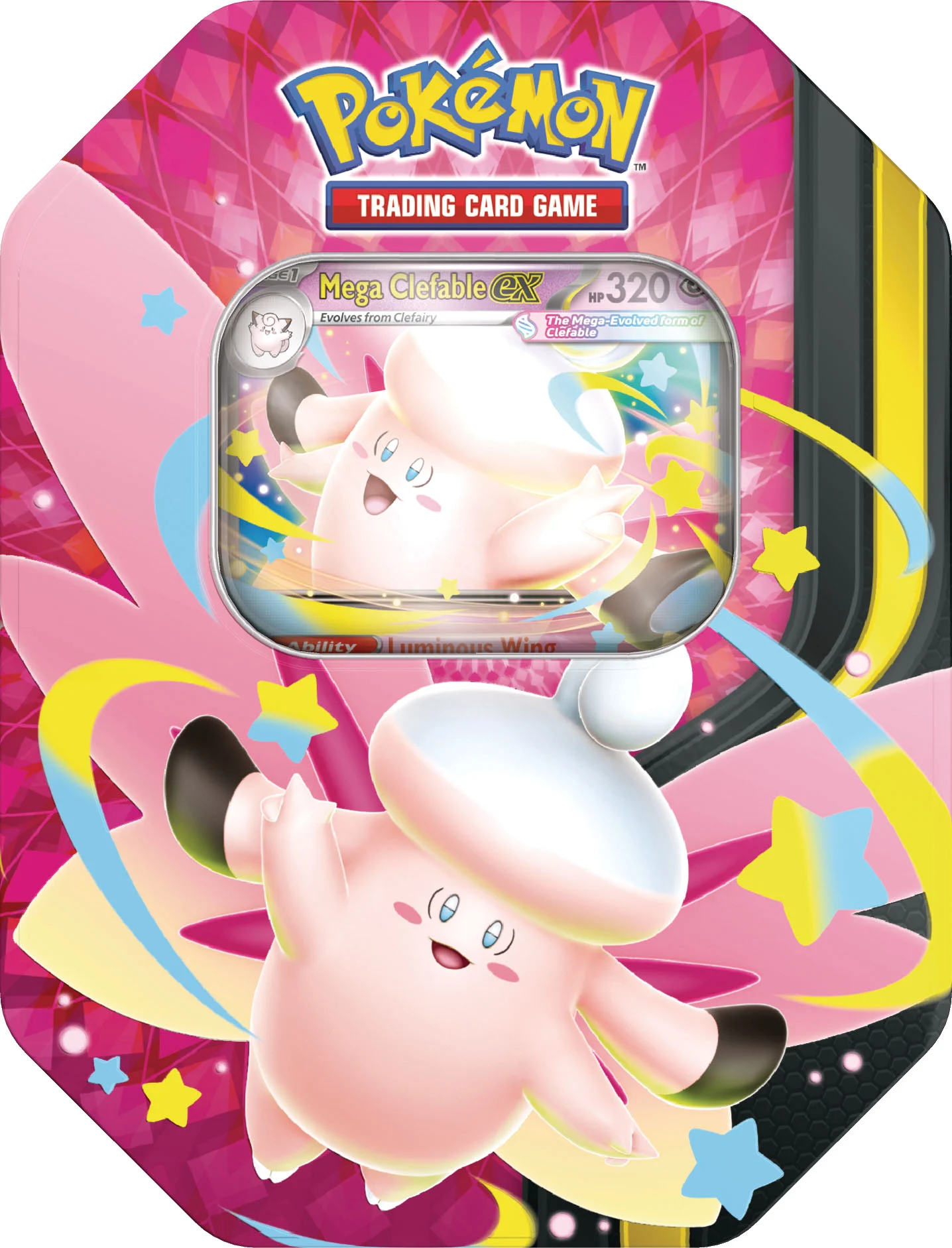 Pokemon: Mega Moonlit ex Tin - Mega Clefable ex