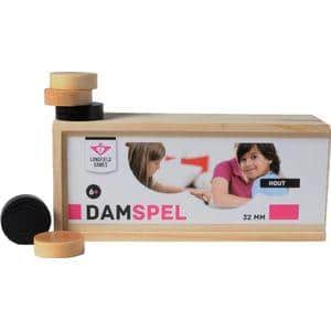 Damstenen 32 mm hout blank/zwart