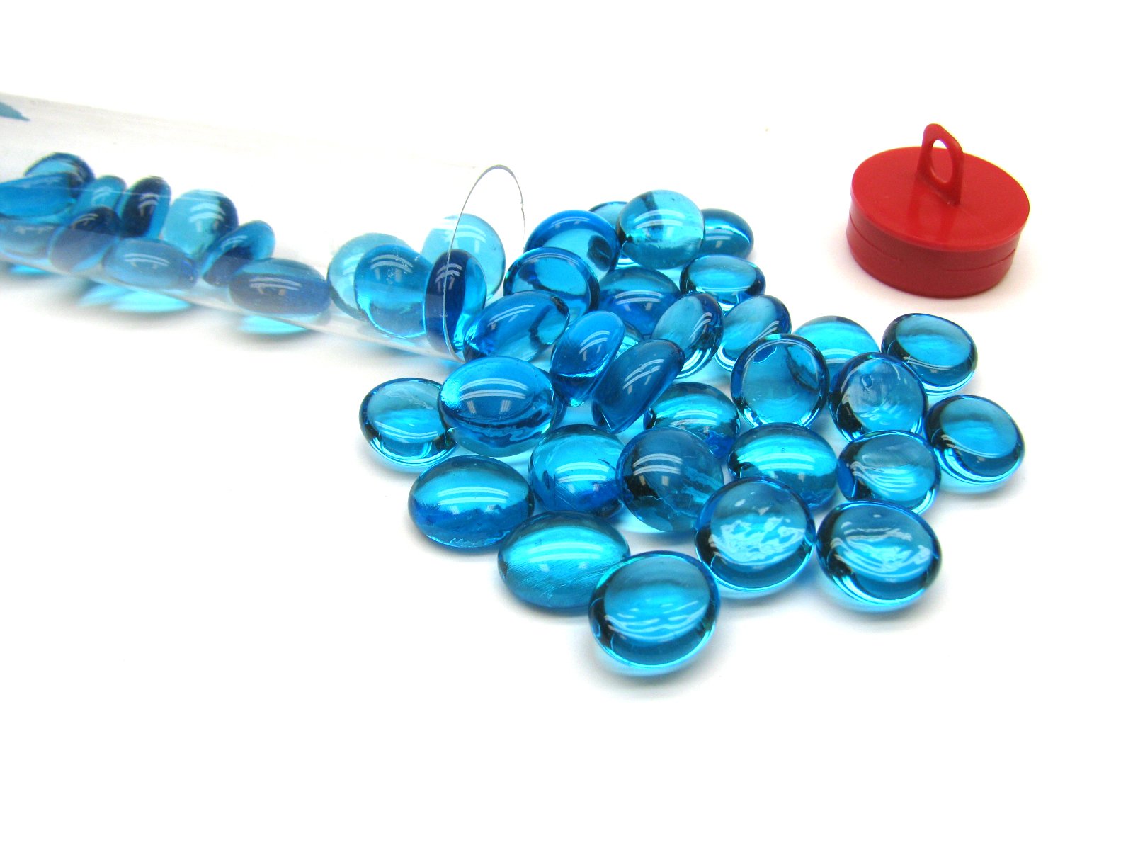 Glass Gaming Stones - Crystal Light Blue (40+)