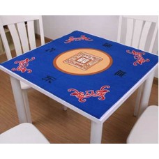 Mahjong speelkleed blauw stof 80 x 80 cm