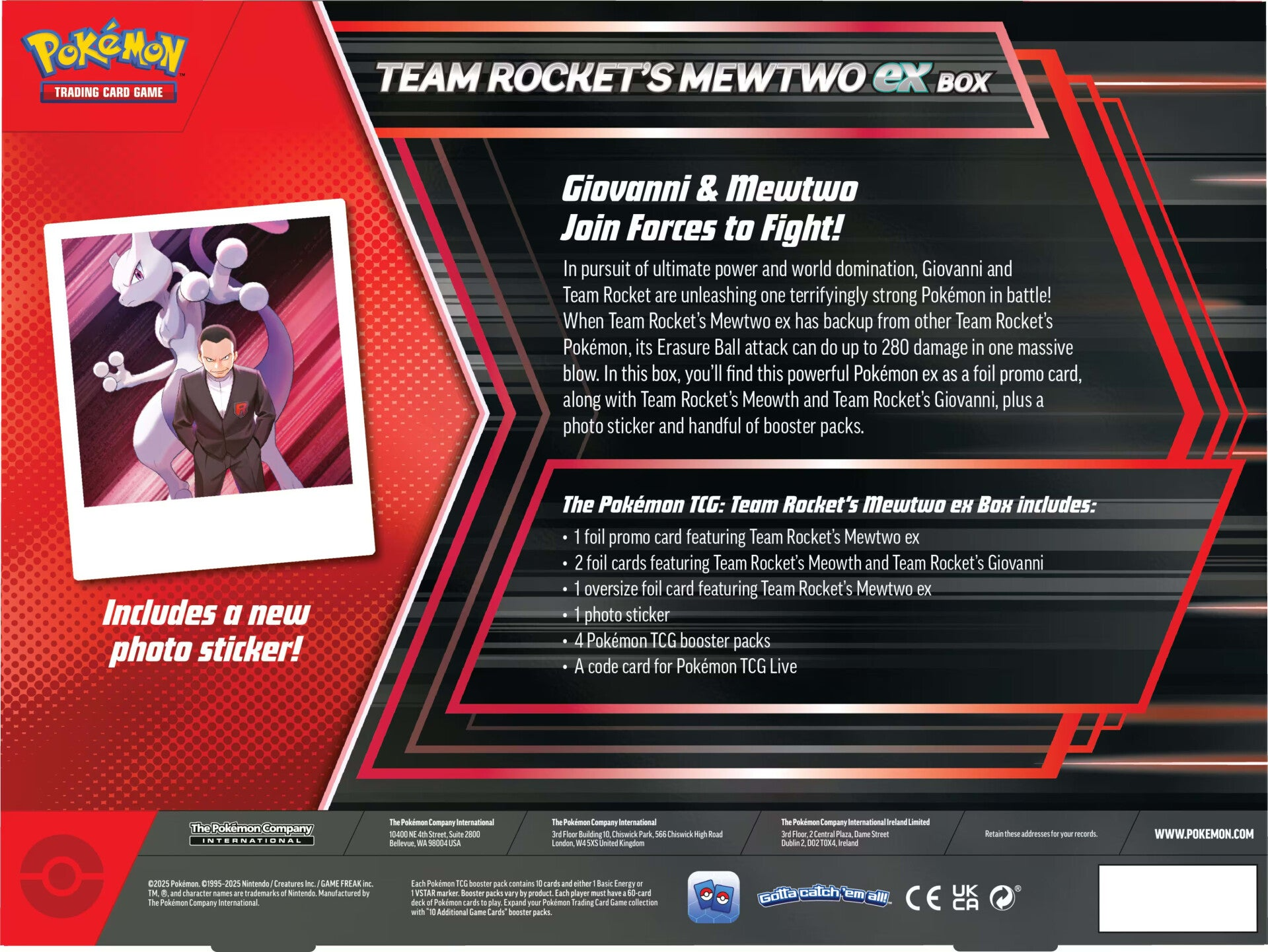 Pokemon Team Rocket's Mewtwo Ex Box