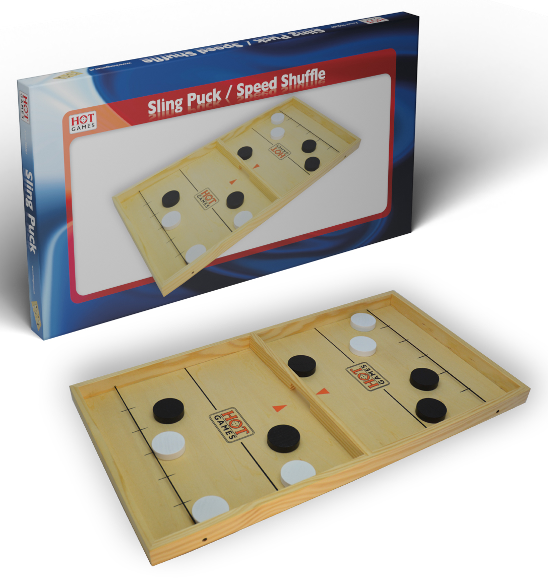 Slingshot puck spel groot 54 x 27 cm.