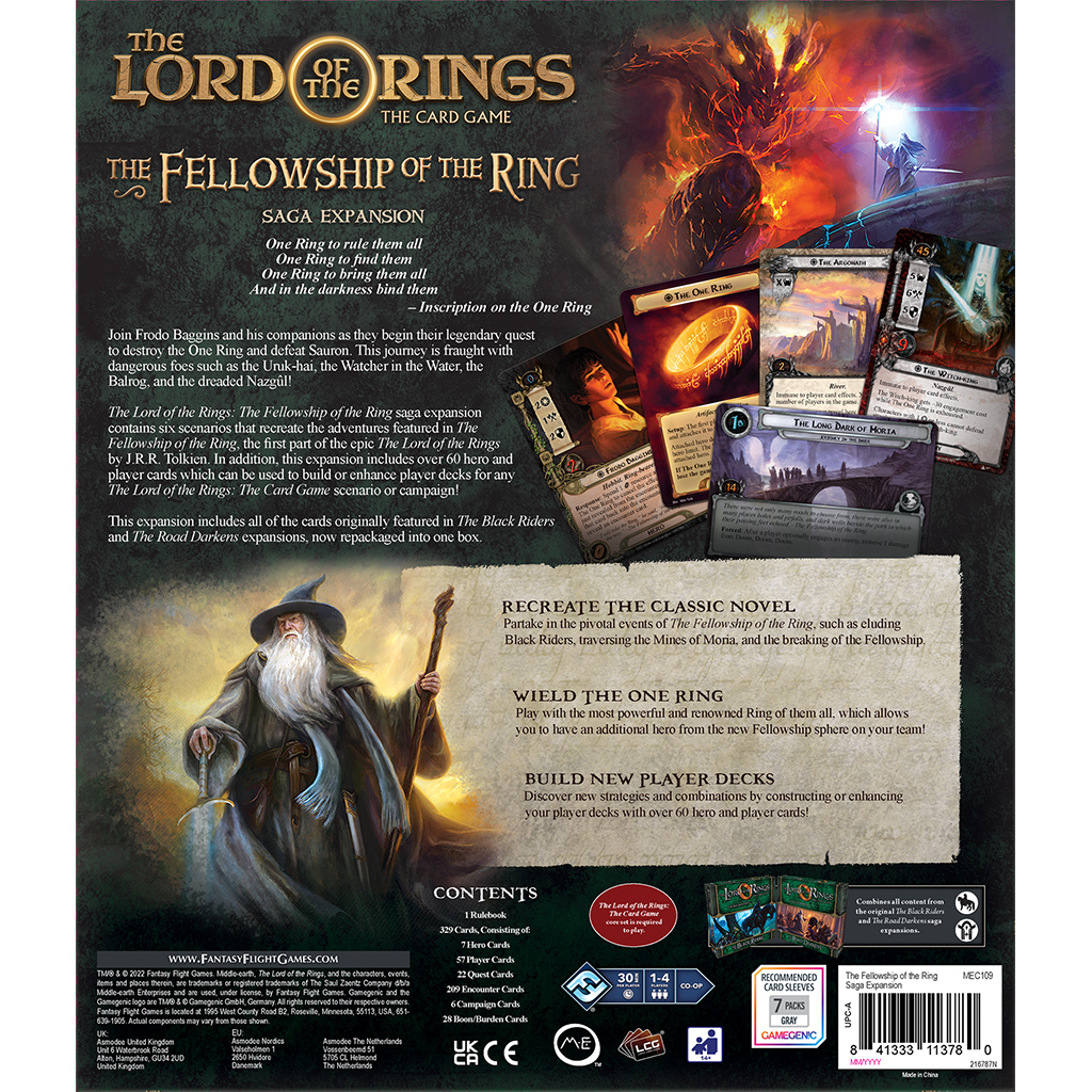 The Lord of the Rings LCG Fellowship of the Ring Expansion