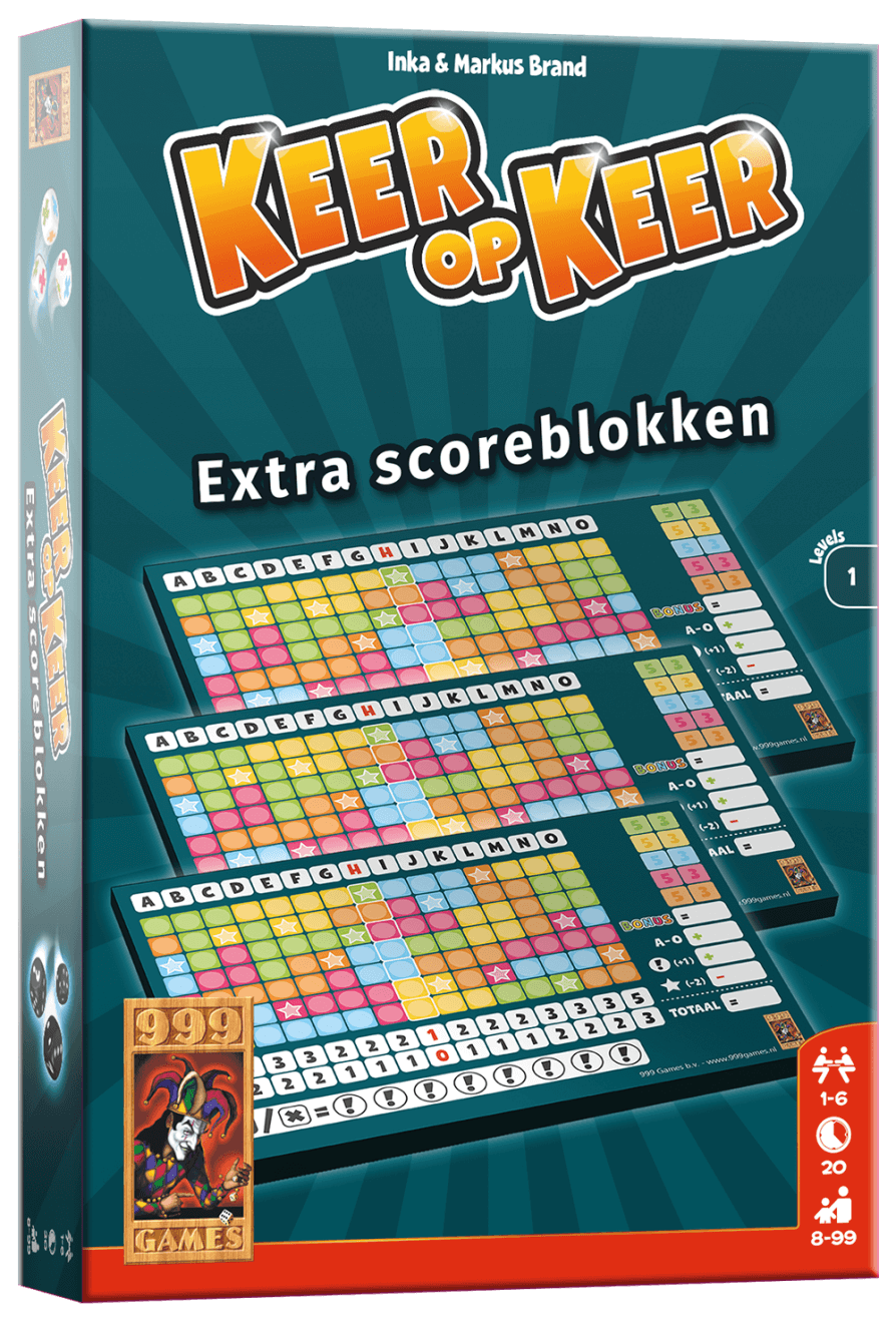 Keer op Keer Scoreblok 2 stuks Level 1 - Dobbelspel