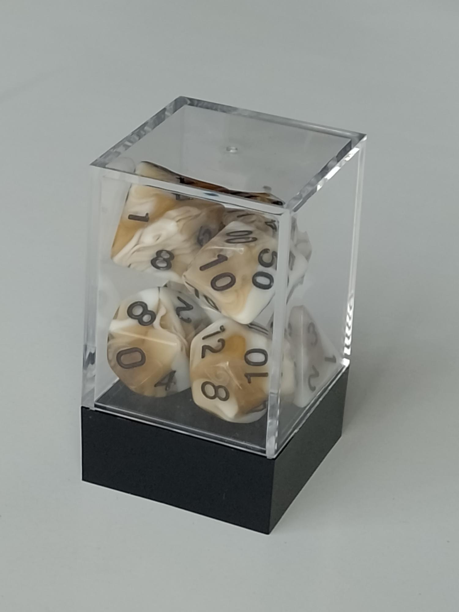 RPG Dice set (7) double color bruin wit RPG Dice set (7) double color bruin wit