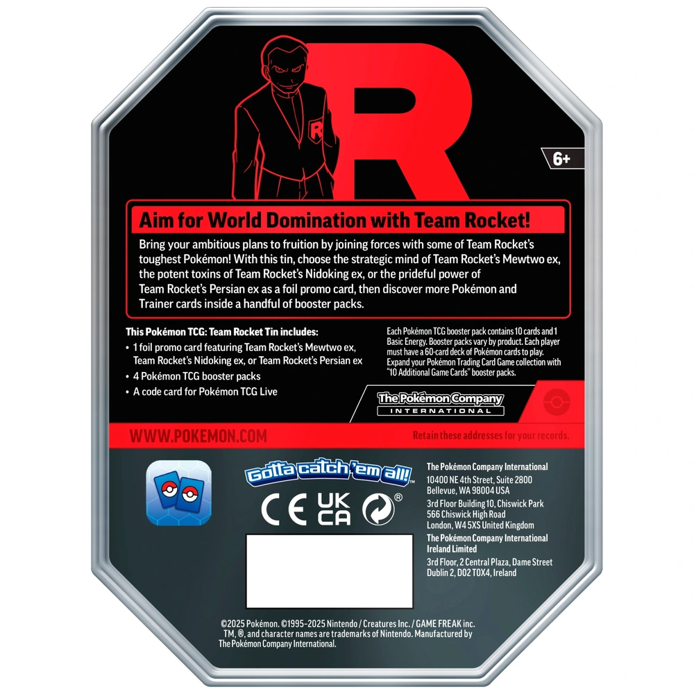 Pokemon: Team Rocket’s Mewtwo ex Tin