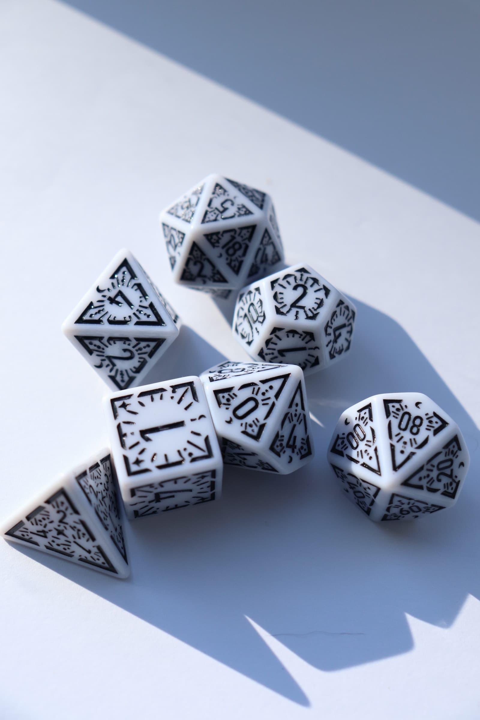RPG Dice set Koker - Zwart Wit