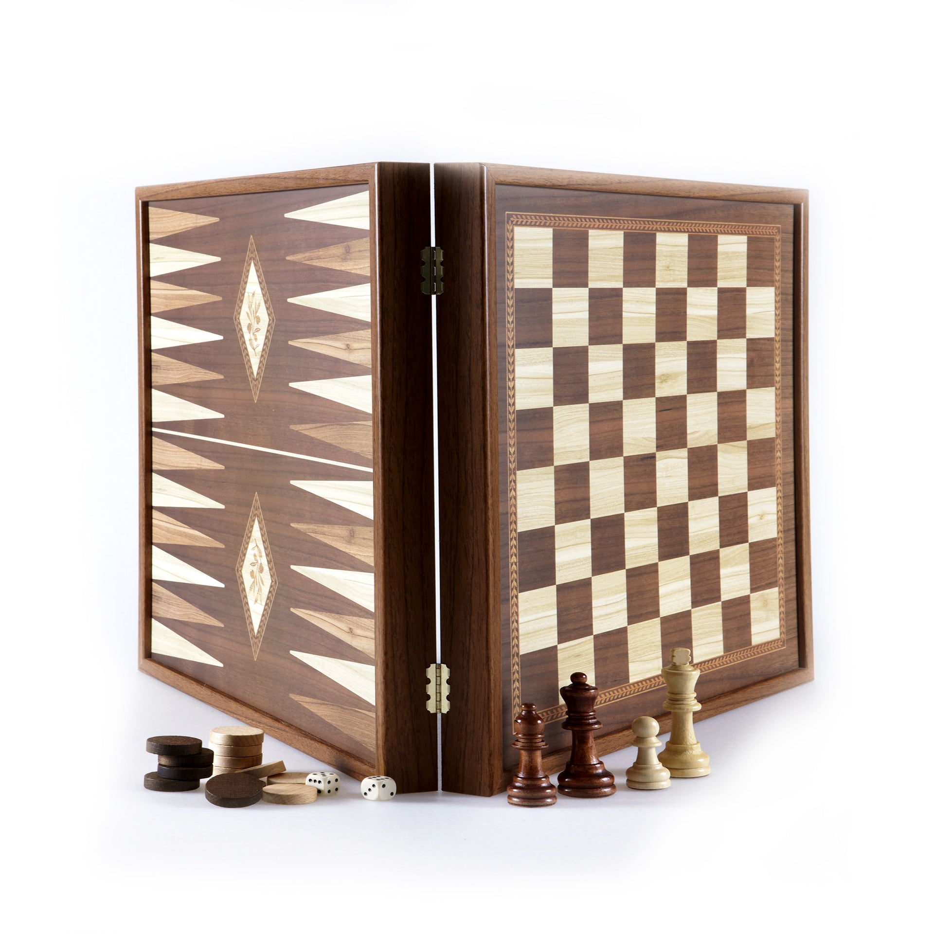 2 in 1 Combinatie - Schaakbord/ Backgammon (Large)