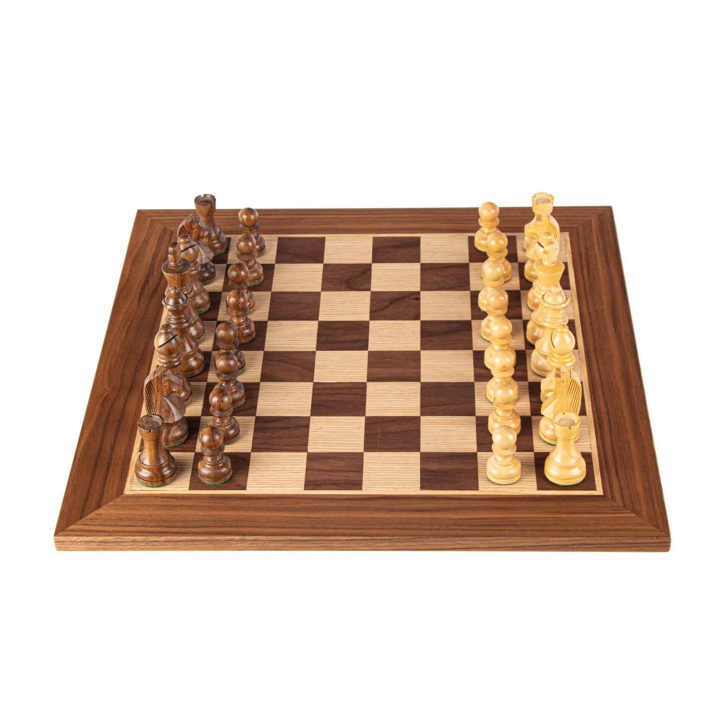 WALNUT Chess set 40x40cm (Medium) with Staunton Chessmen 7,7cm Koning