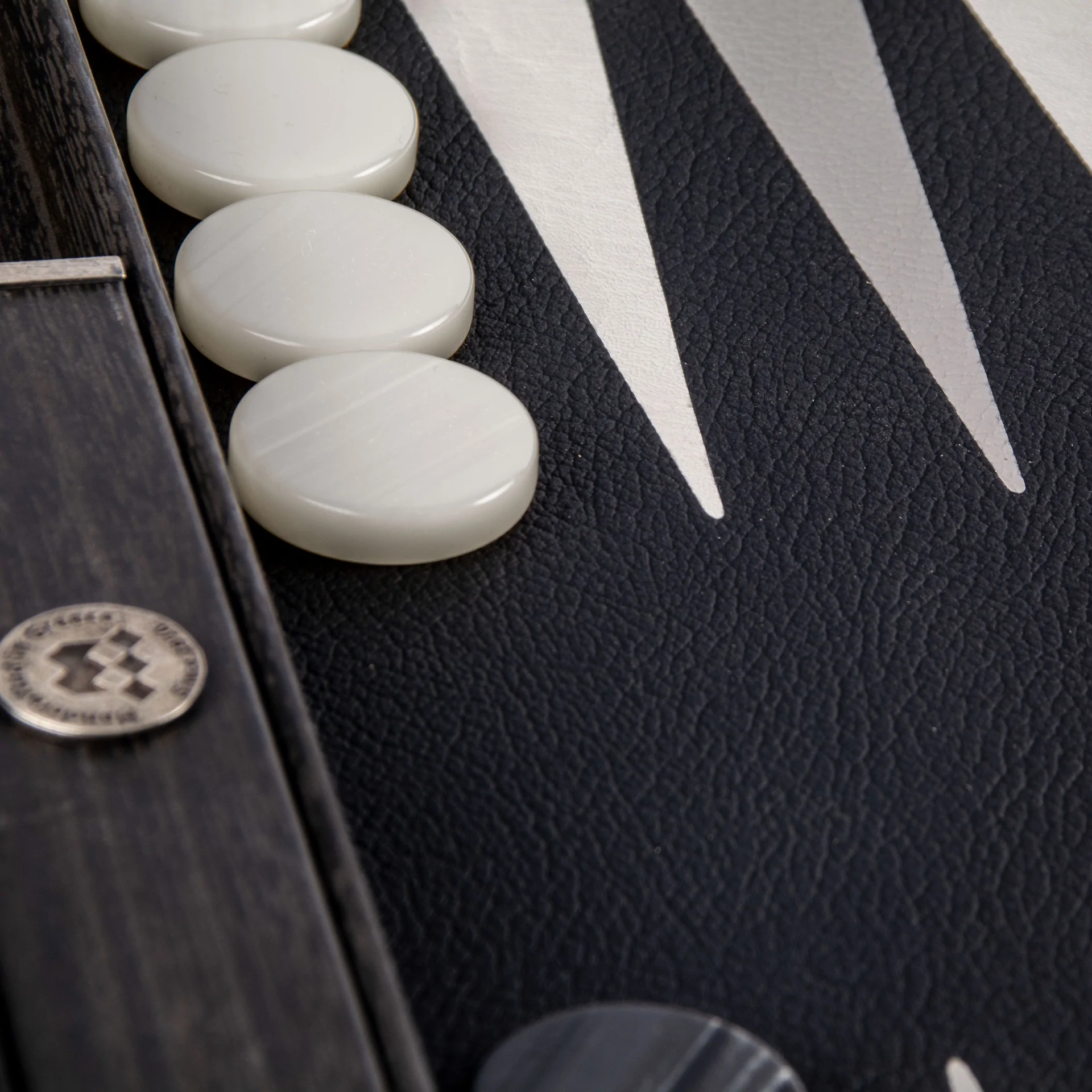 Backgammon Black Inlaid Leatherette
