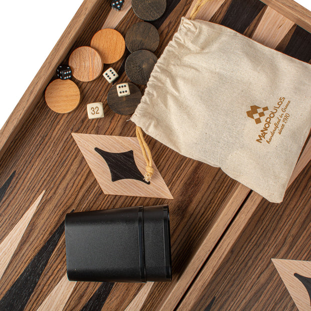 Handgemaakte backgammon-set van Amerikaans notenhout - elegant inlegwerkontwerp